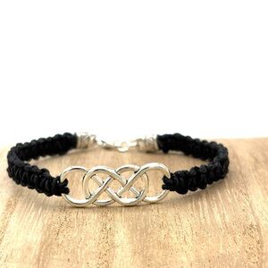 Hand Crafted Black and Silver Celtic Knot Bracelet